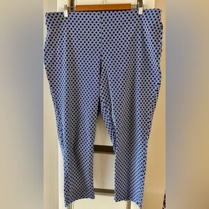 Dalia Royal Blue and White Cropped Pants